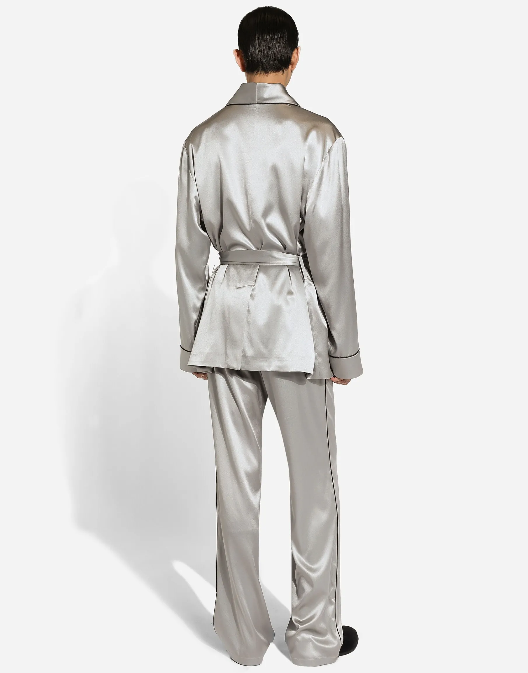 Silk satin robe