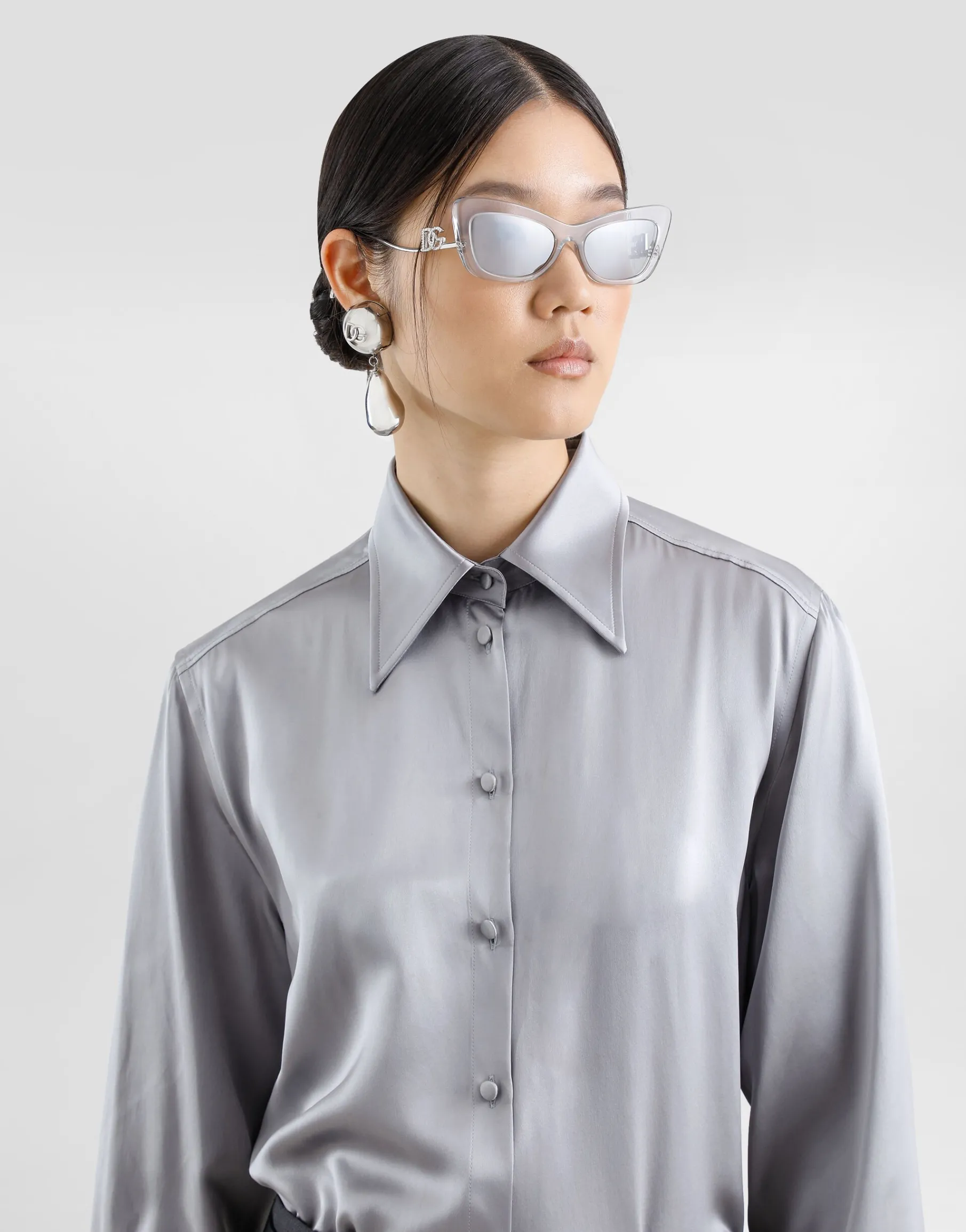 Silk satin shirt