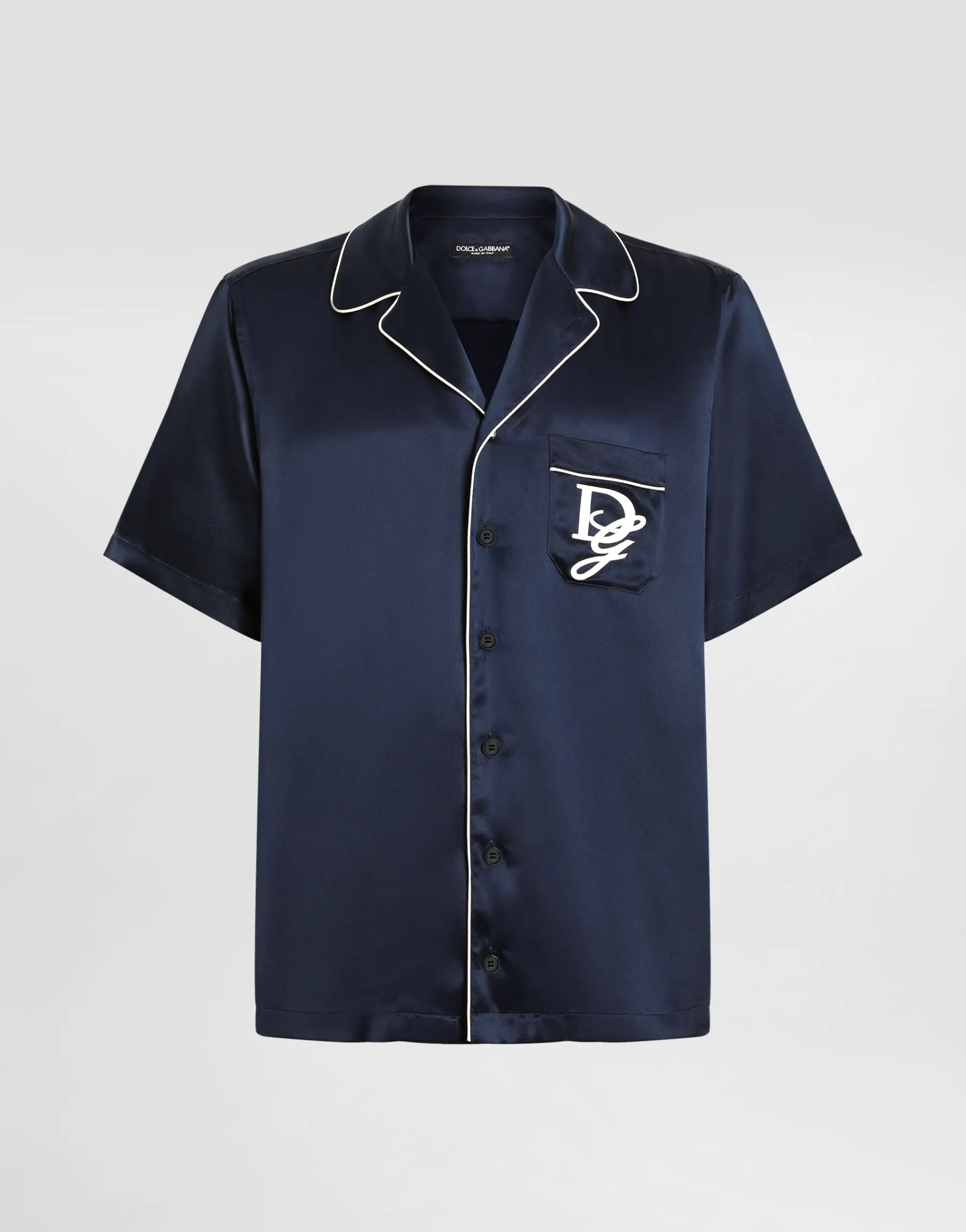 Silk satin shirt with logo