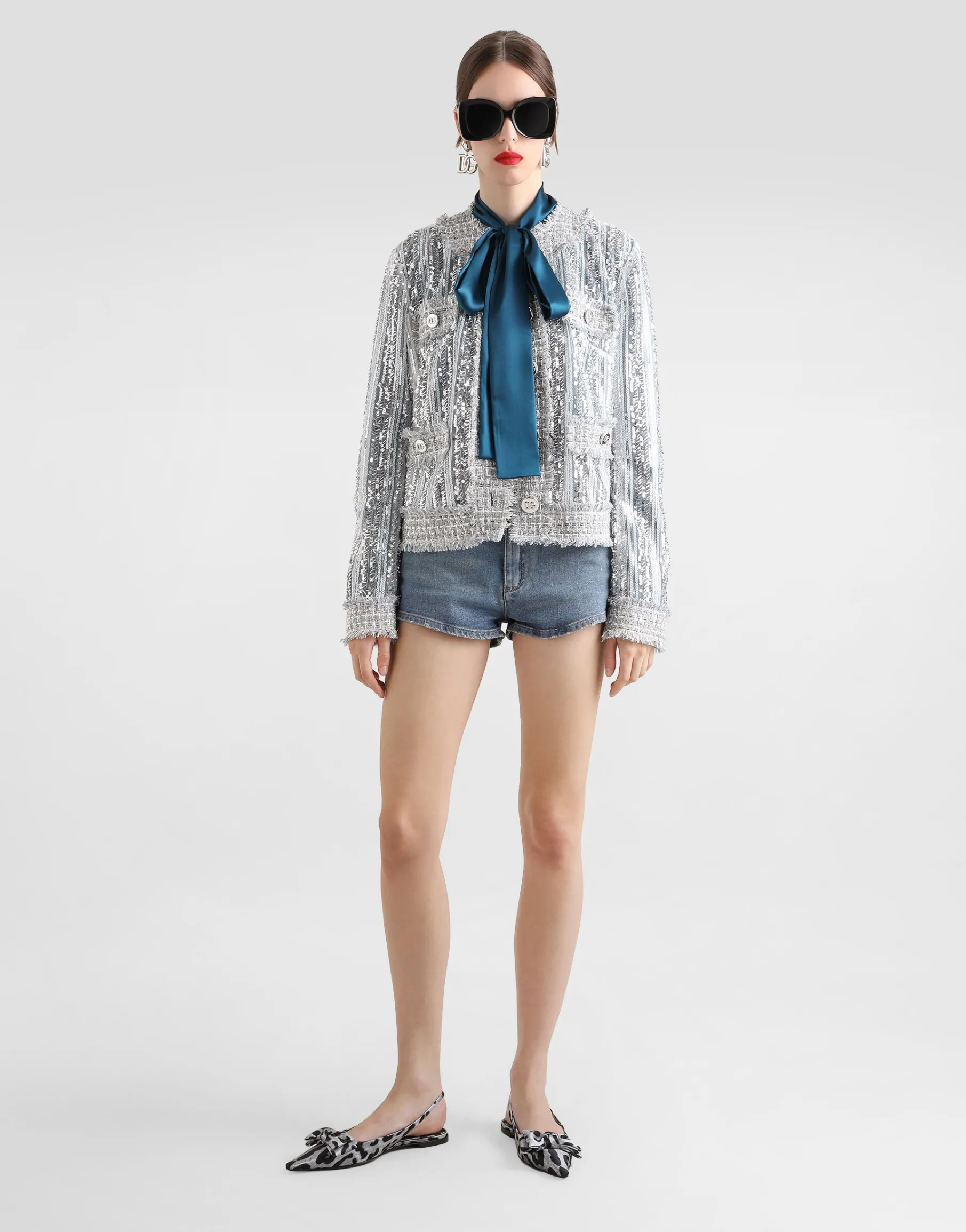 Silk satin shirt with pussy-bow