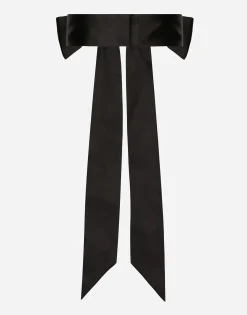 Silk satin tie belt