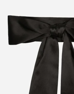 Silk satin tie belt