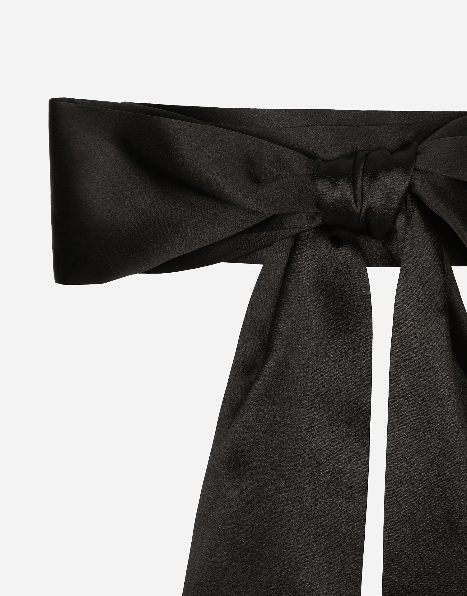 Silk satin tie belt
