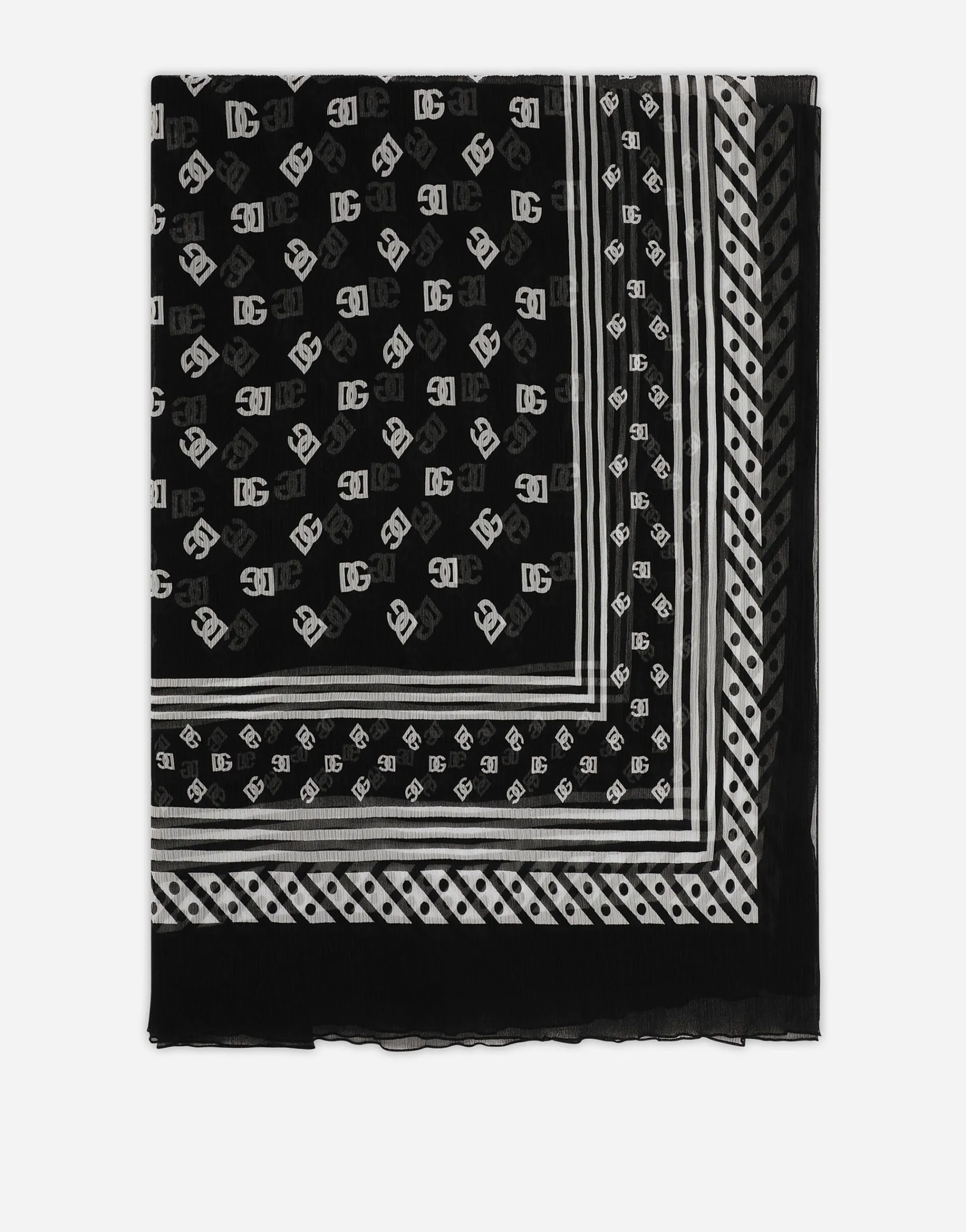 Silk scarf with all-over DG logo print