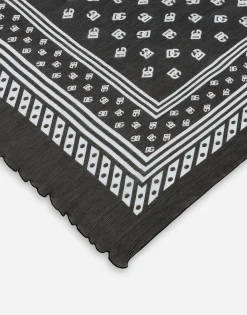 Silk scarf with all-over DG logo print