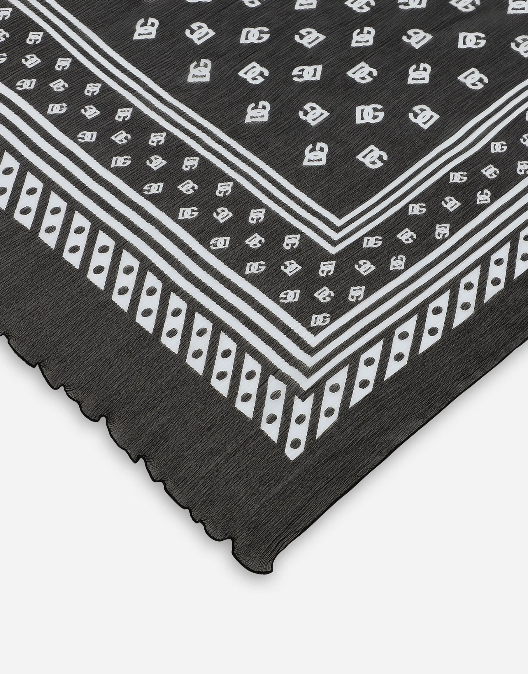 Silk scarf with all-over DG logo print