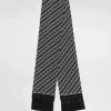 Silk scarf with diagonal and logo print