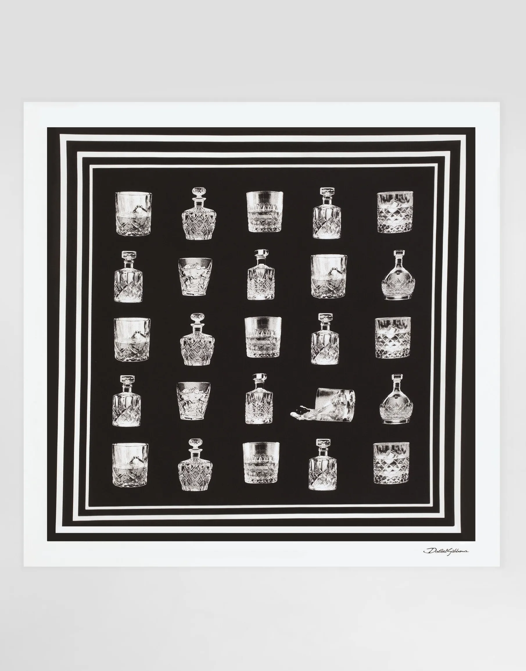Silk scarf with liquor print