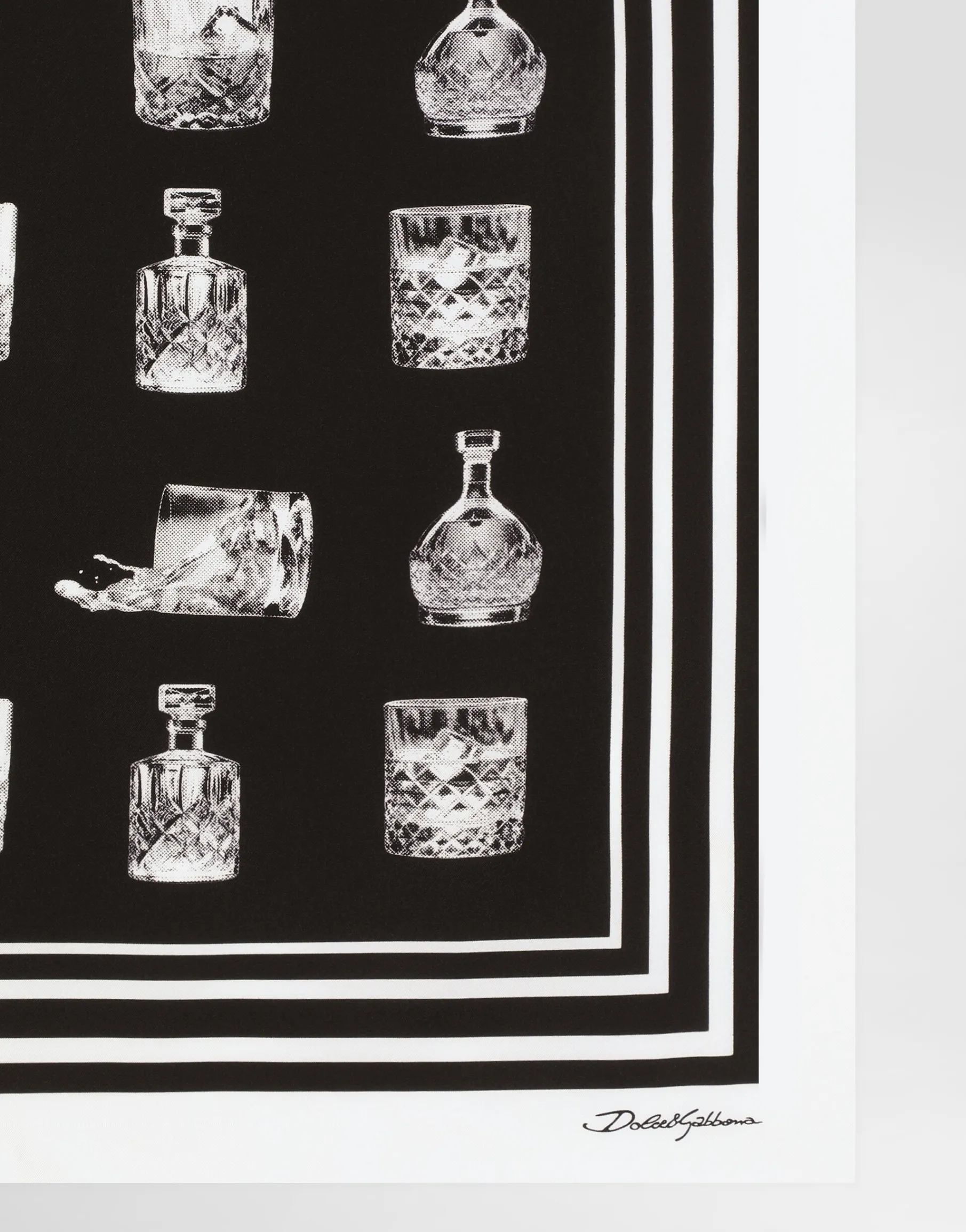 Silk scarf with liquor print