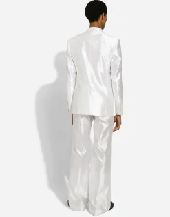 Silk shantung pants