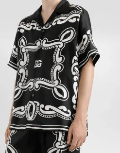 Silk shirt with bandanna print