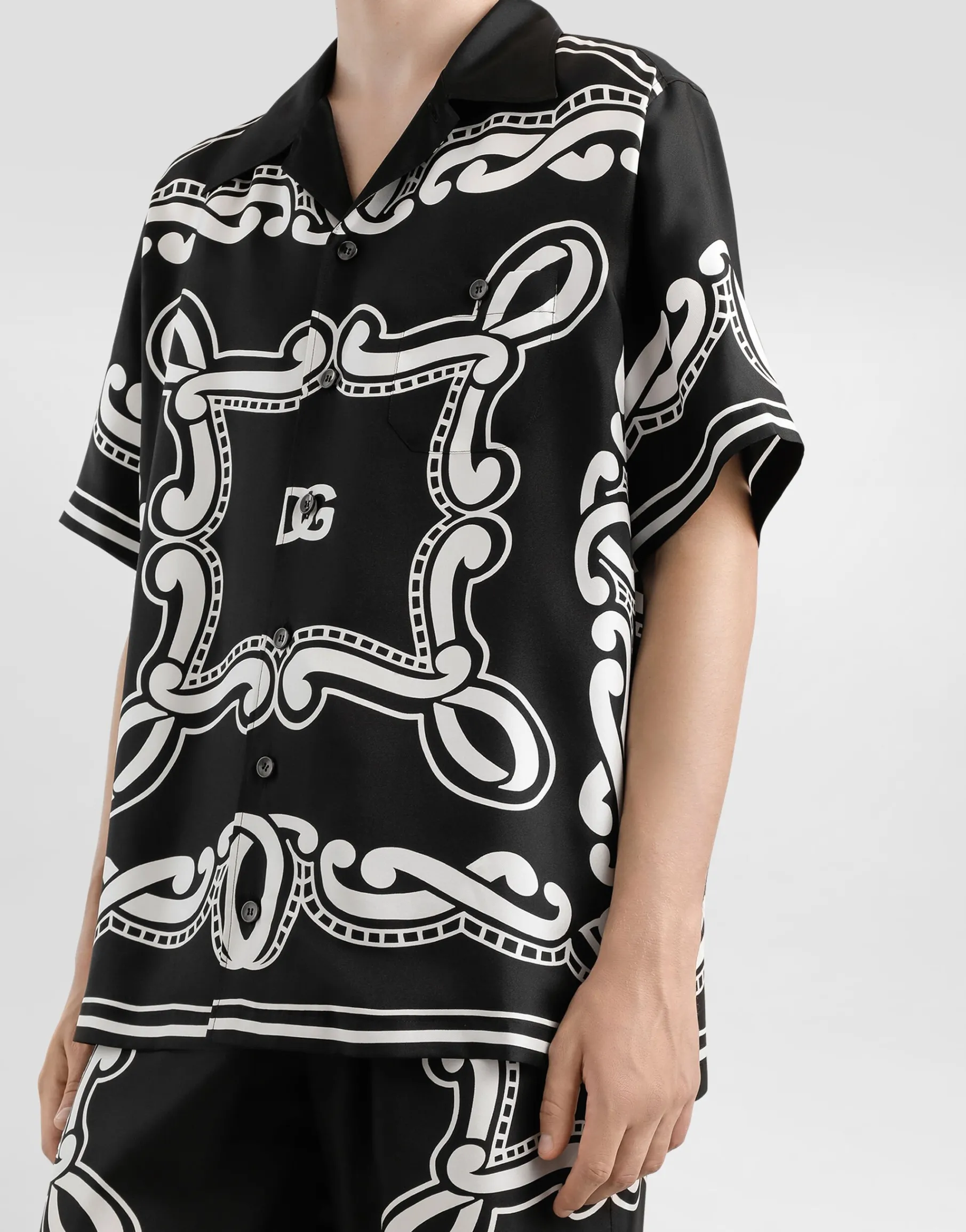 Silk shirt with bandanna print