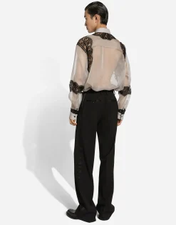 Silk shirt with embroidery