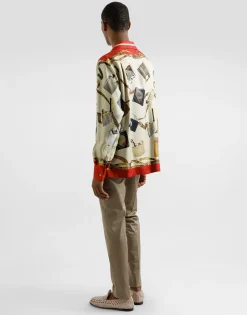 Silk shirt with lighter print