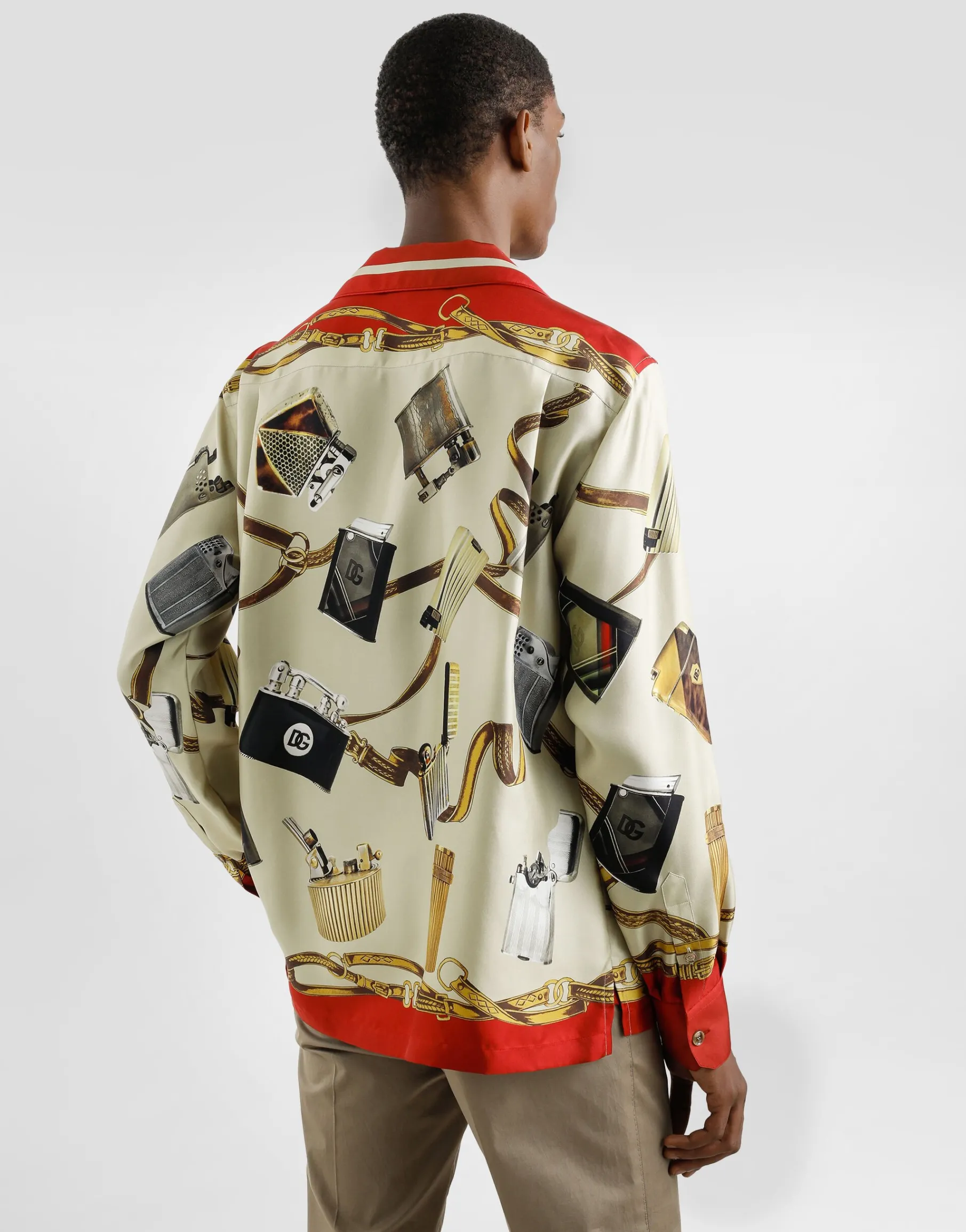 Silk shirt with lighter print