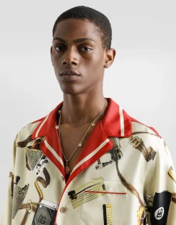 Silk shirt with lighter print