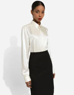Silk shirt with shirt front