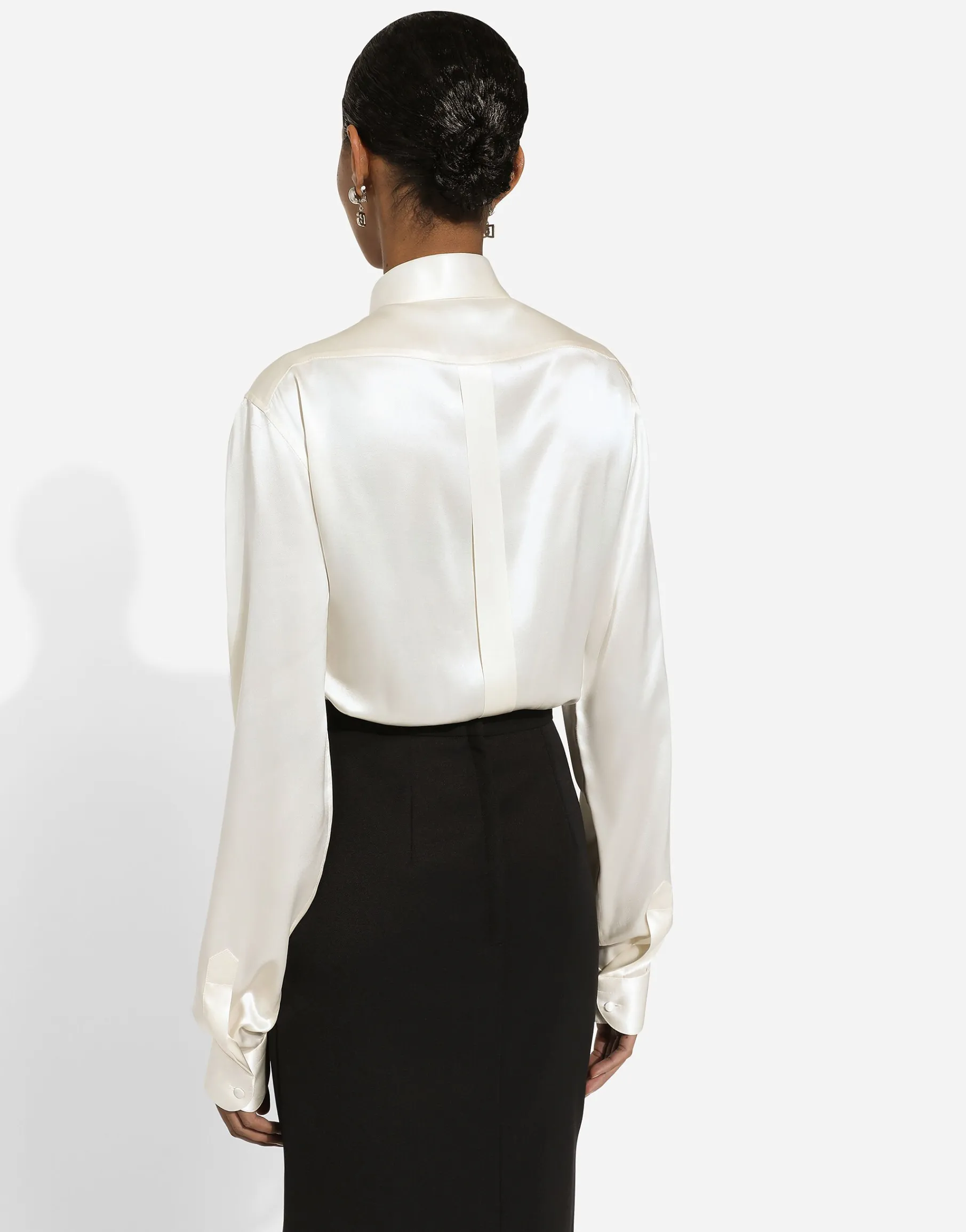 Silk shirt with shirt front