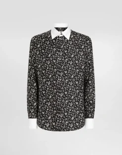 Silk shirt with tie print