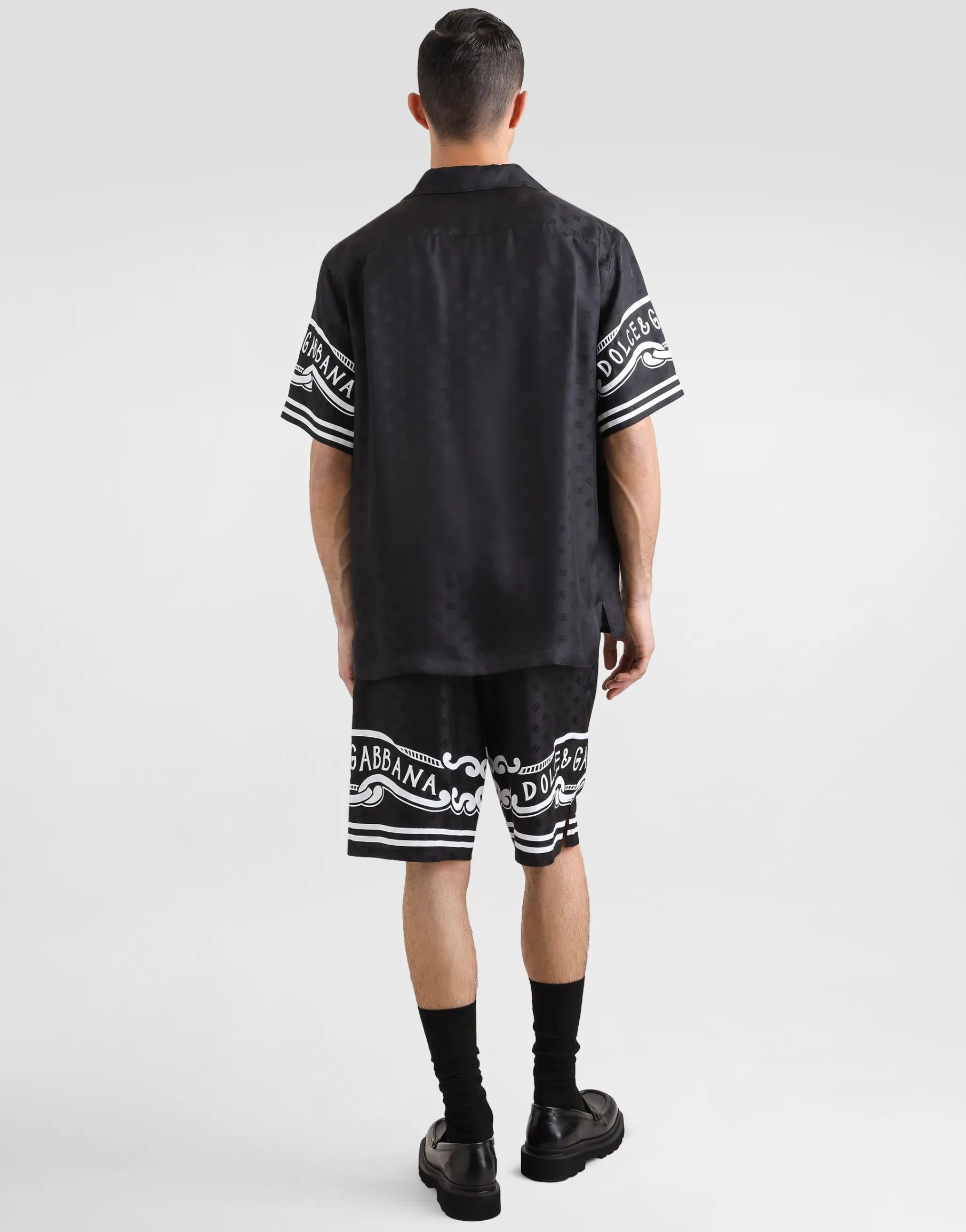 Silk shorts with bandanna-print details