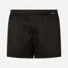 Silk shorts with logo label