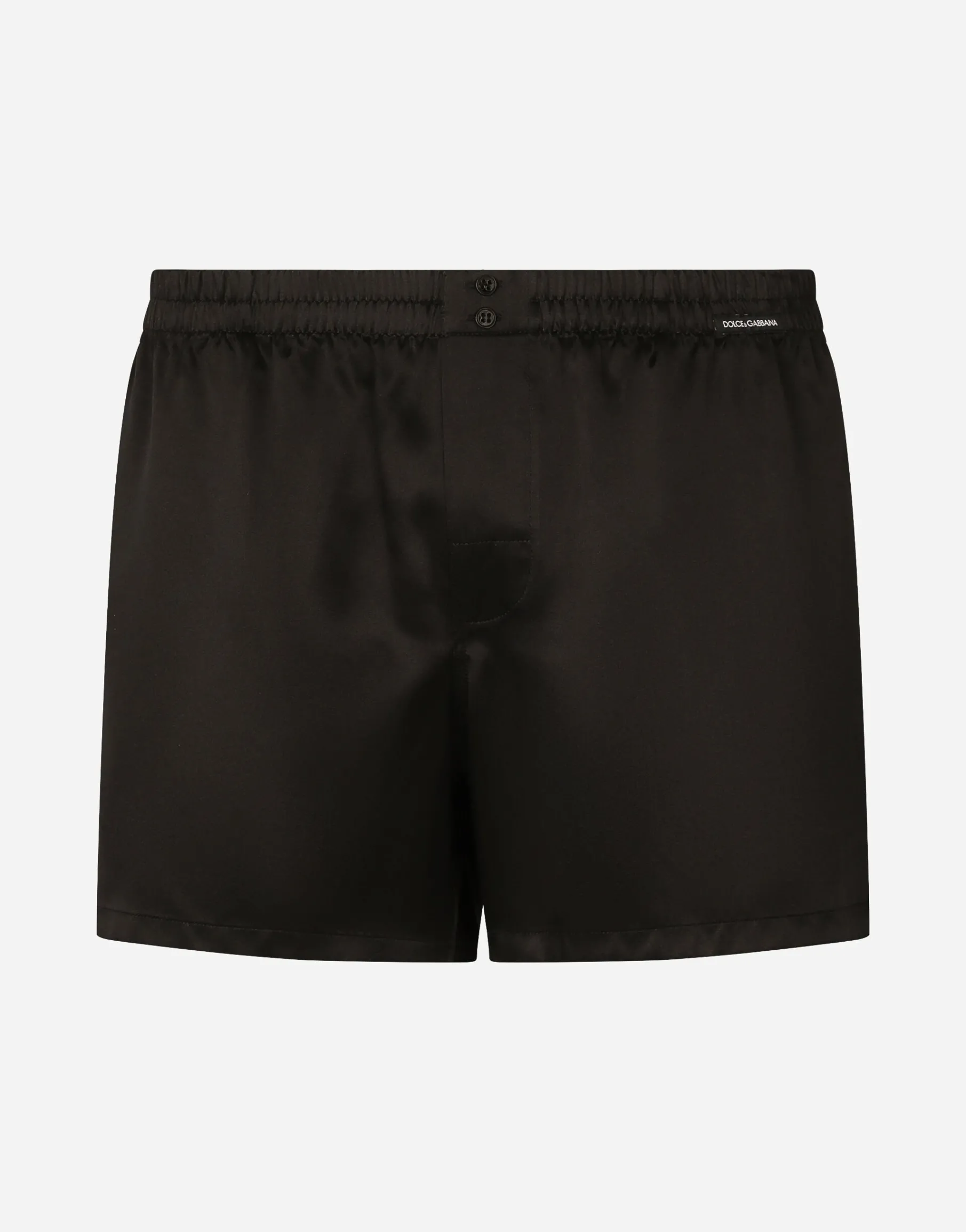 Silk shorts with logo label