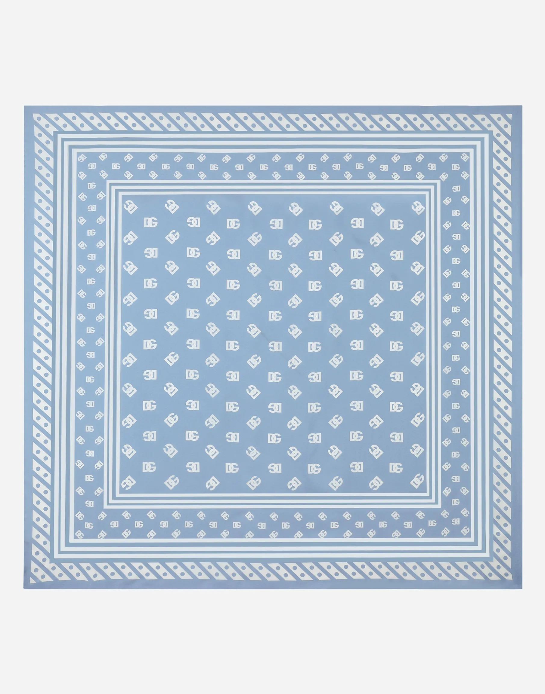 Silk twill foulard with all-over DG logo print (90x90)