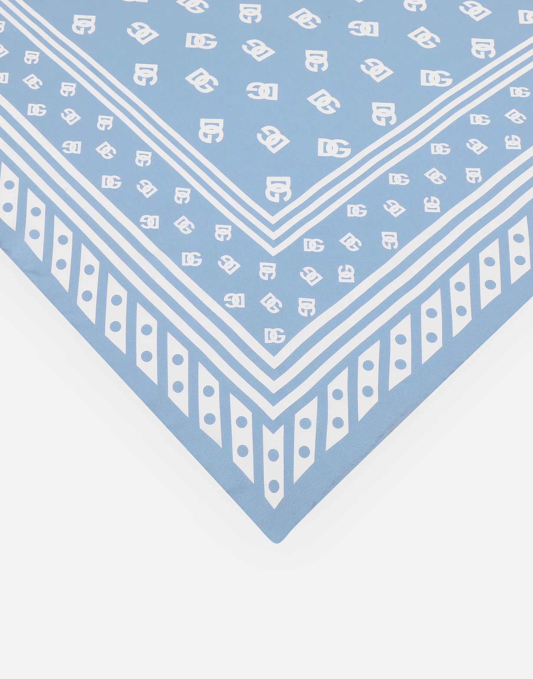 Silk twill foulard with all-over DG logo print (90x90)