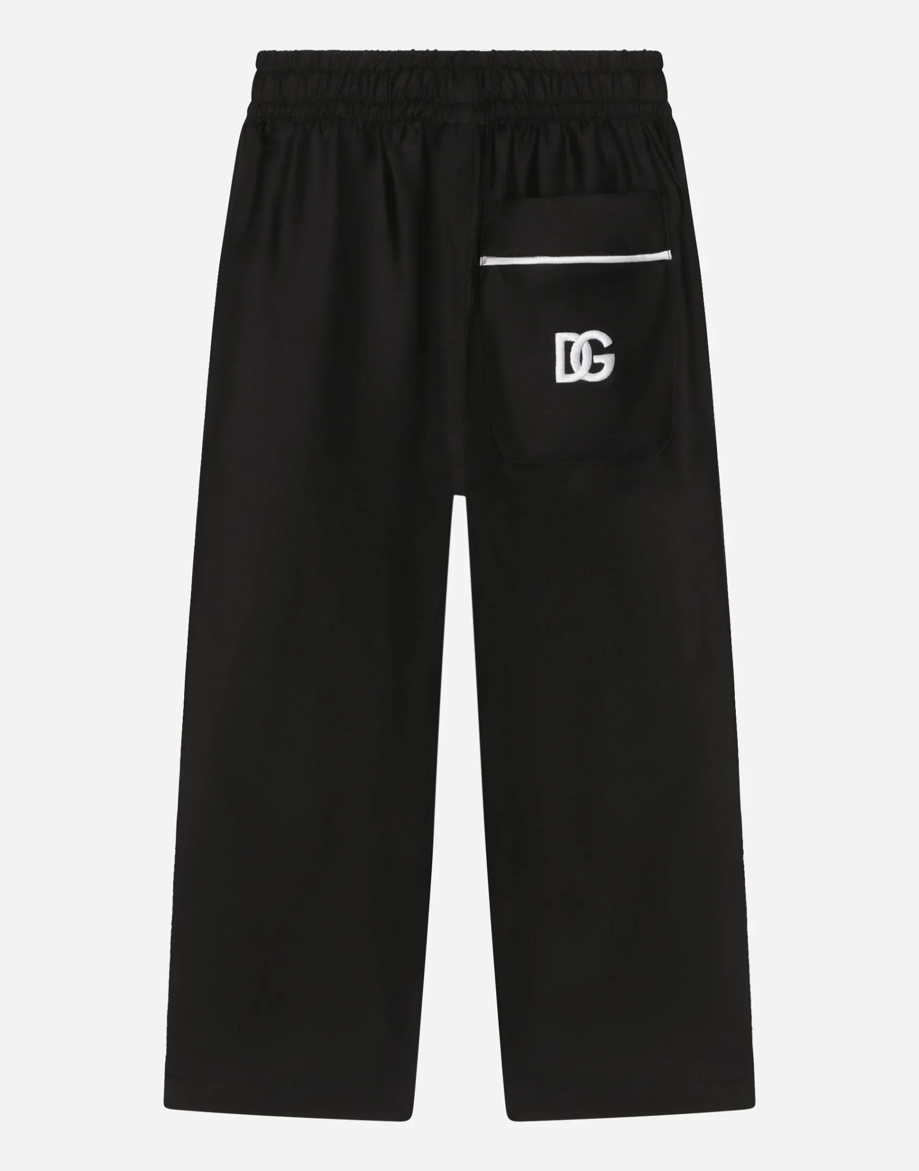 Silk twill pajama pants with DG embroidery