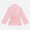 Silk twill pajama shirt with DG embroidery