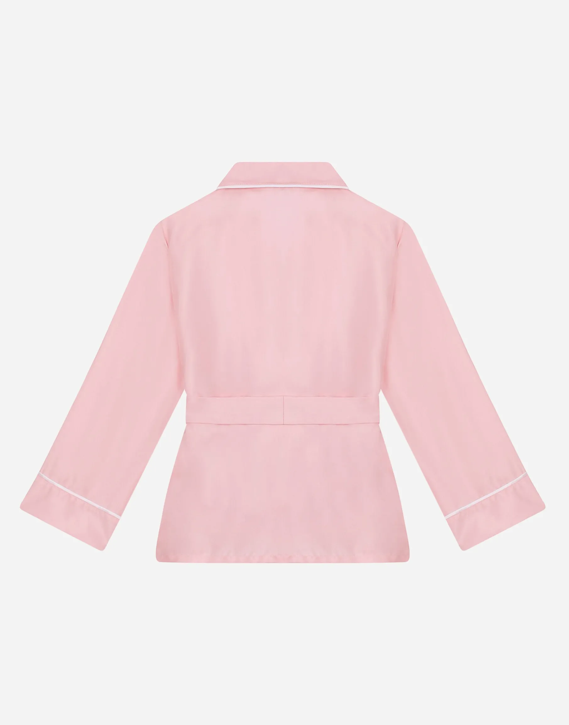 Silk twill pajama shirt with DG embroidery