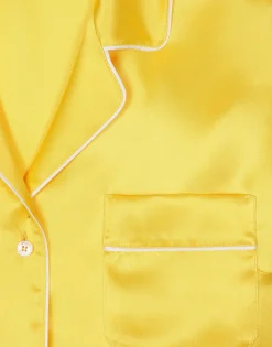 Silk twill pajama shirt with belt
