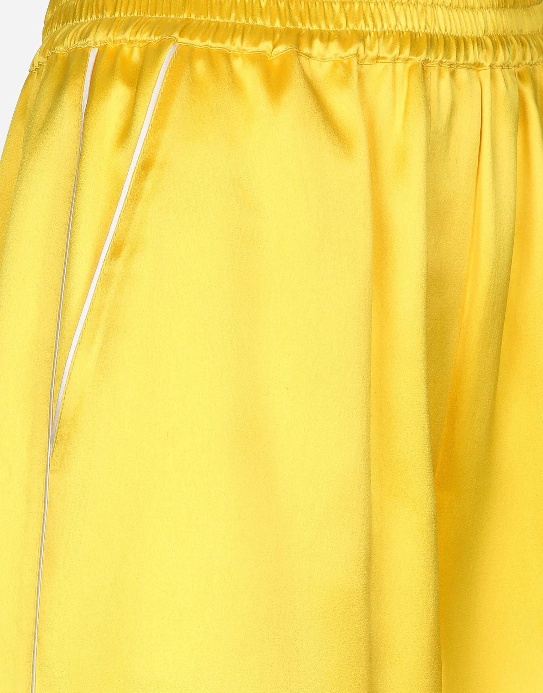 Silk twill pajama shorts with majolica print