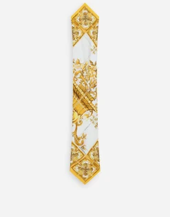 Silk twill scarf with majolica print