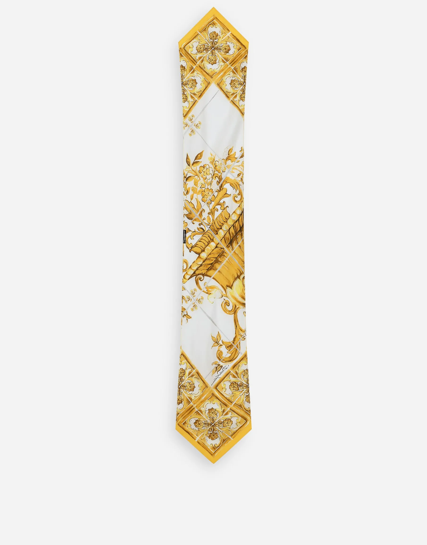 Silk twill scarf with majolica print