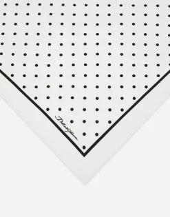 Silk twill scarf with polka-dot print (50x50)