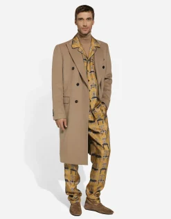 Silk twill shirt with seat print