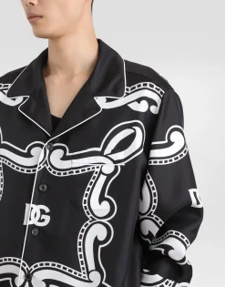 Silk vanity shirt with bandanna print