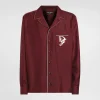 Silk vanity shirt with logo embroidery