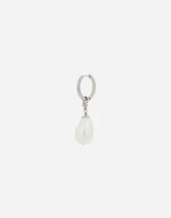Single creole earring with teardrop detail