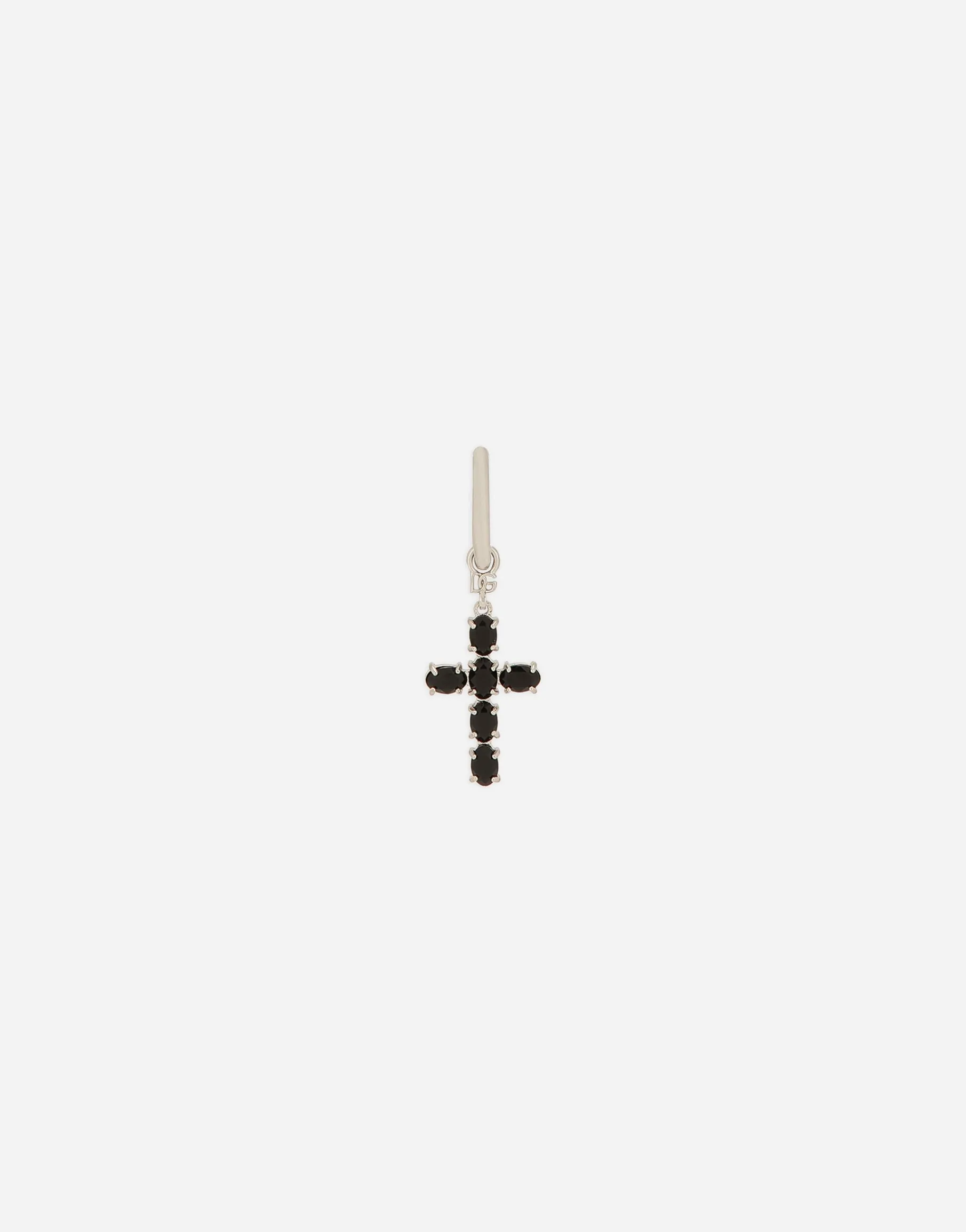 single cross earring with “DNA” rhinestones
