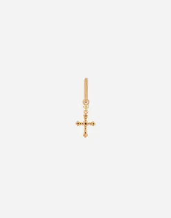 single cross earring with “DNA” rhinestones