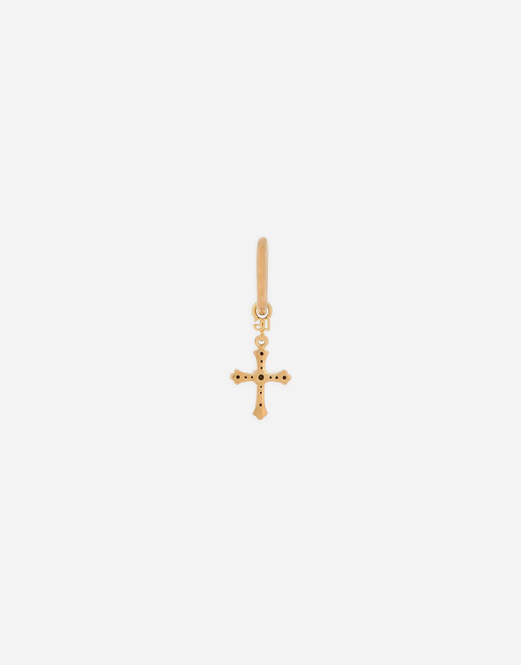 single cross earring with “DNA” rhinestones