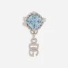 Single earring in white gold 18kt with Swiss topaz