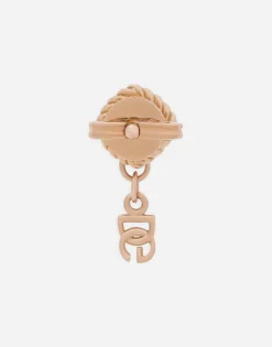 Single earring in yellow gold 18kt with pink toumaline