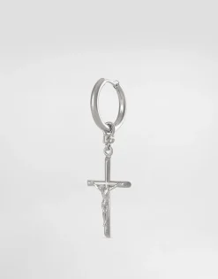 Single stud earring with “DNA” cross