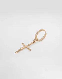Single stud earring with “DNA” cross