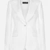 Single-breasted brocade Turlington blazer