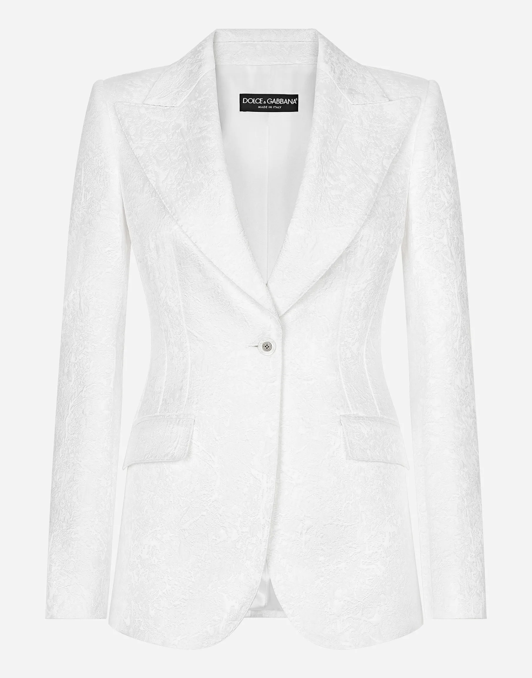 Single-breasted brocade Turlington blazer
