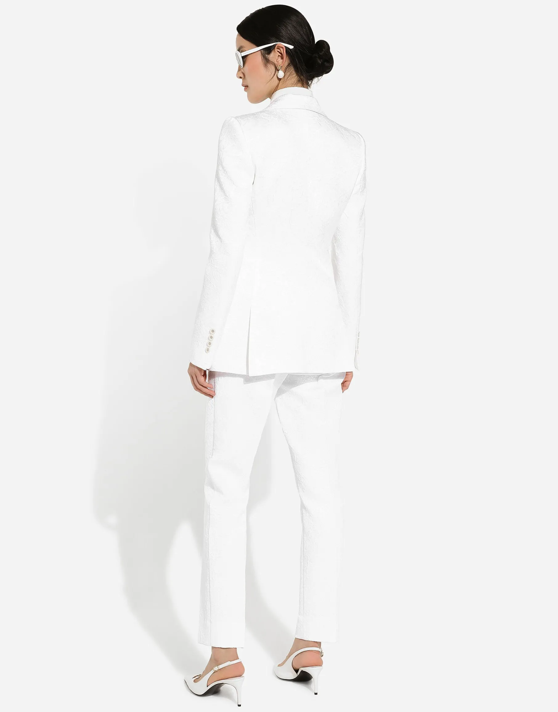 Single-breasted brocade Turlington blazer
